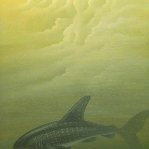 «Океаническое облако». 60х40. Холст, масло. «Китовая акула преумножает дыхание мирового океана»