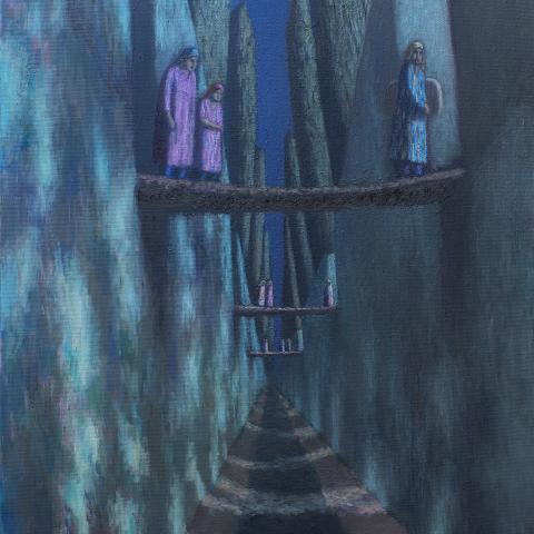 «В ночь», холст, масло, 80х120, 2017, Акилов А.К.