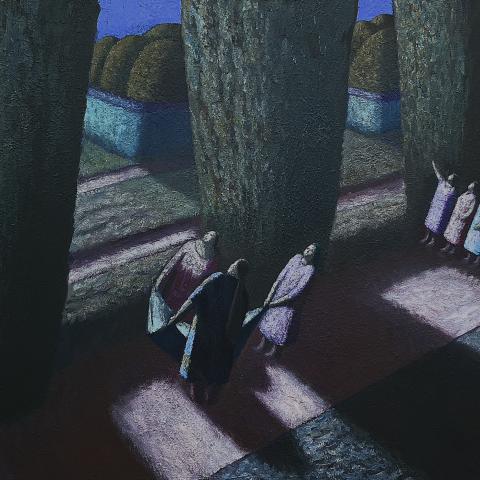 «Свидетели необъяснимого», холст, масло, 82х100, 2014, Акилов А.К.