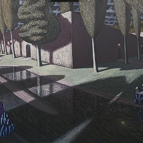 «Летний кинотеатр», холст, масло, 110х160, 2022, Акилов А.К. 