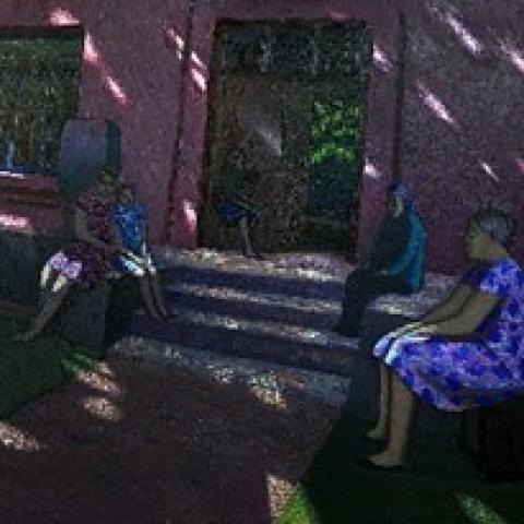 «Звук тишины», холст, масло, 90х90, 2018,  Акилов А.К.