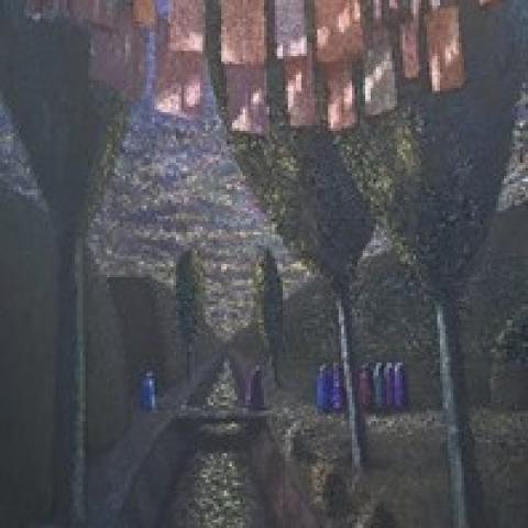 «Вид из окна. Эскиз для фильма», холст, масло, 120х80, 2006, Акилов А.К.