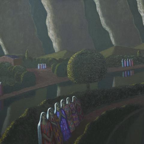 «Хор», холст, масло, 100х150, 2026, Акилов А.К.